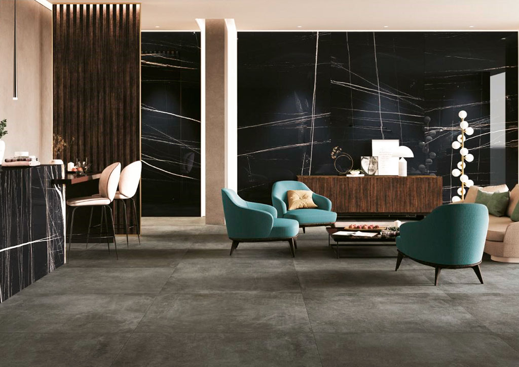 decoración de interiores con colores oscuros