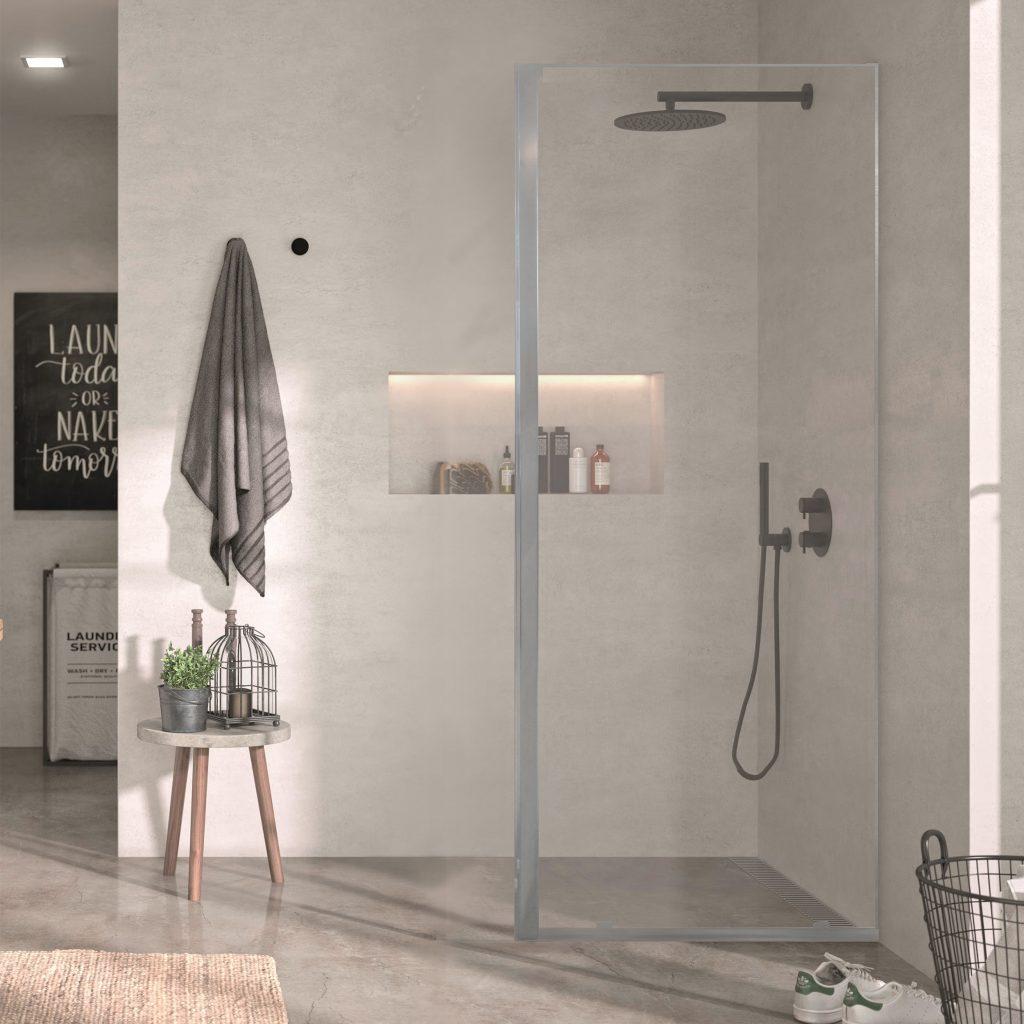 MAMPARA FIJA MINIMAL CROMO EN DECOR CENTER