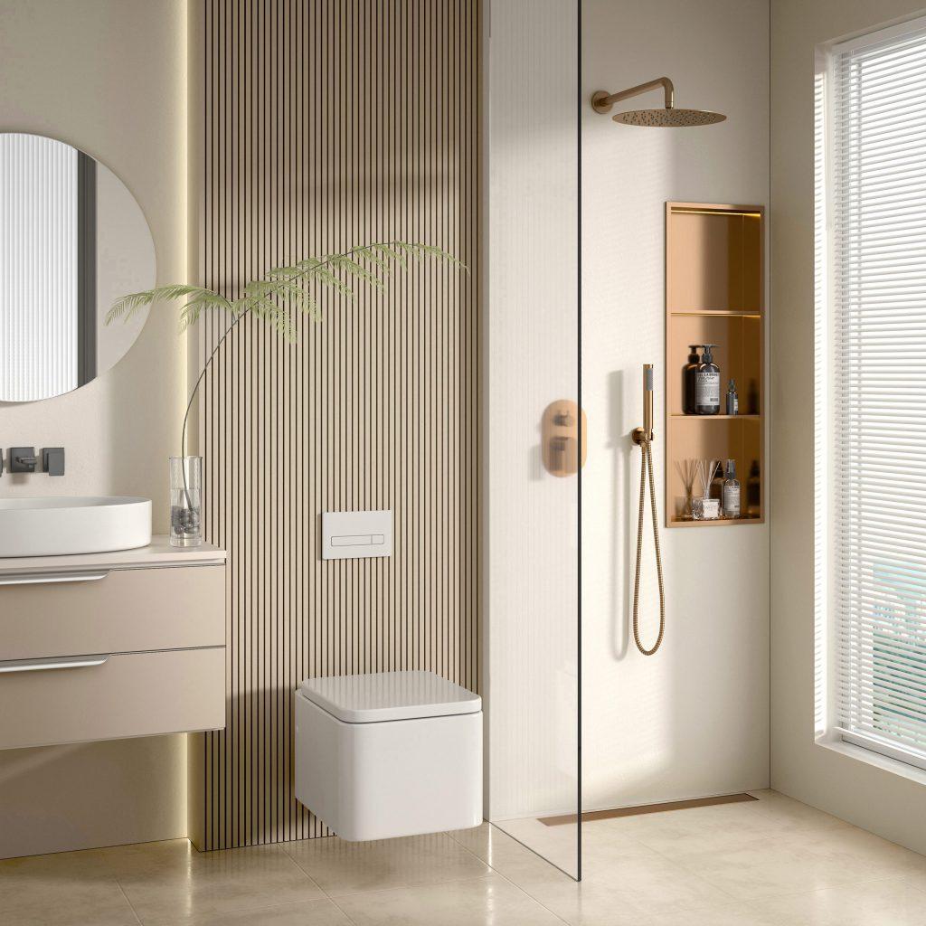 nichos empotrados con acabados metálicos en Decor Center